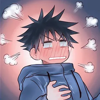 🍷 anime, pot, zawstydzony, kreskówka, wyczerpany, zmęczony, ilustracja telegram sticker