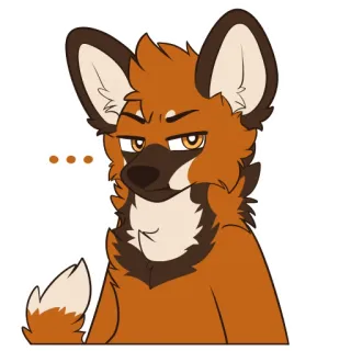 🫤 ... lupo dalla criniera, animale, furry, cane telegram sticker