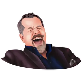 😂 homem, rindo, desenho animado, retrato, emoção, alegria telegram sticker