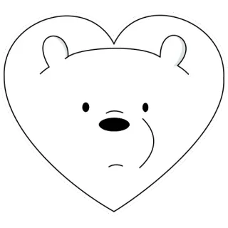 ❤ Ice Bear We Bare Bears Desenho animado, Urso, Coração, Urso Polar, Fofo, Minimalista, We Bare Bears telegram sticker