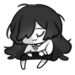 😴 chibi, girl, anime, sad whatsapp sticker