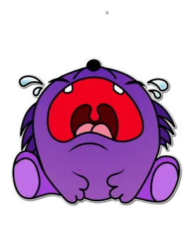 😢 płacz, smutny, kreskówka, fioletowy, zły, łzy telegram sticker