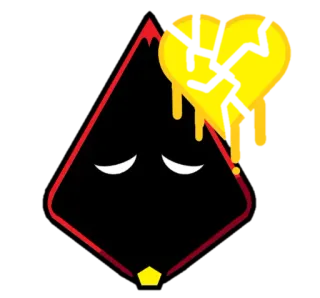 😞 coração, partido, triste, amor, símbolo, emoji telegram sticker