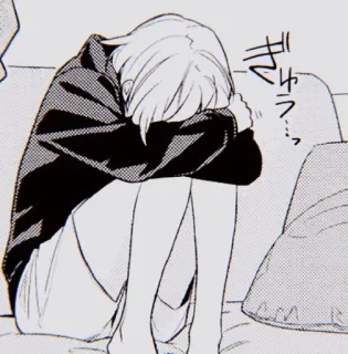 ✖️ ぎゃーっ… 动漫, 悲伤, 哭泣, 坐着, 沮丧, 漫画 whatsapp sticker