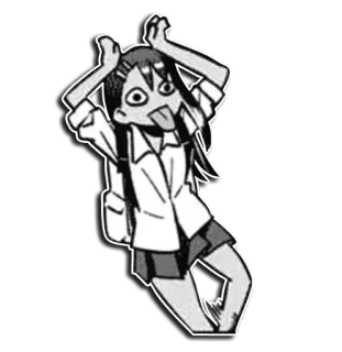🤪 Nagatoro Don't Toy With Me, Miss Nagatoro อนิเมะ, มังงะ, นักเรียนหญิง, ลิ้น, ล้อเล่น, ตลก telegram sticker