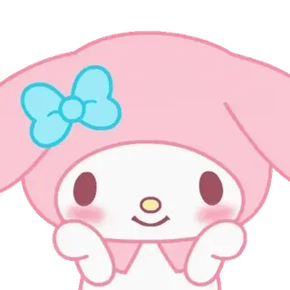 😊 My Melody My Melody, Sanrio, lindo, kawaii, personaje, rosa, lazo telegram sticker