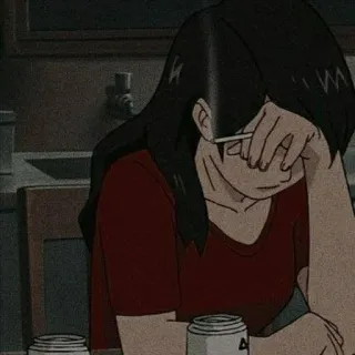 🚬 anime, sad, cigarette, lonely, girl telegram sticker