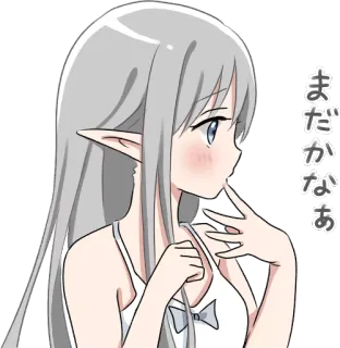 🤔 まだかなあ Anime, Elfo, Garota, Fofa, Esperando whatsapp sticker