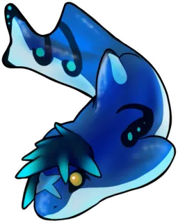🦈 tiburon, vida marina, dibujos animados, animal, mono, azul, peludo, personaje telegram sticker