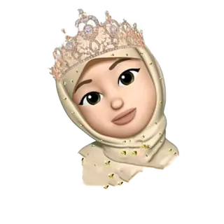 🧕 emoji, woman, hijab, princess, crown, muslim, islam telegram sticker