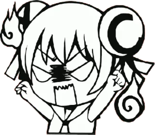 😡 angry, anime, cartoon, expression, screaming, shouting telegram sticker