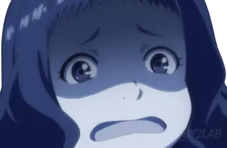 😨 Anime, Desenho animado, Triste, Chorando, Emoção, Garota telegram sticker