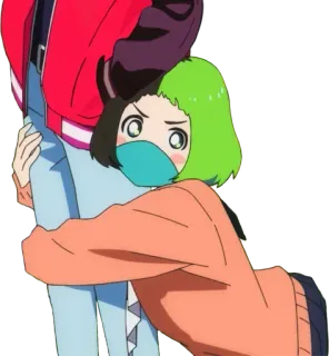 😣 Anime, Cartoon, Umarmung, Süß, Freundschaft, Digitale Kunst telegram sticker
