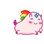 😅 unicórnio, arco-íris, fofo, kawaii, adesivo, desenho animado telegram sticker