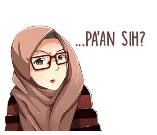 😒 musulman, hijab, femme, fille, dessin animé telegram sticker