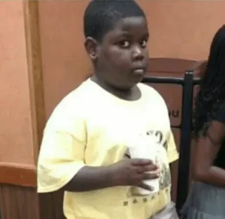 😕 meme, child, boy, suspicious, reaction, funny whatsapp sticker