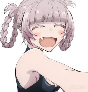 😄 Anime, chica, sonrisa, linda, vampiro whatsapp sticker