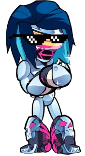 😎 personnage, combattant, jeu vidéo, art numérique, avatar, lunettes de soleil whatsapp sticker