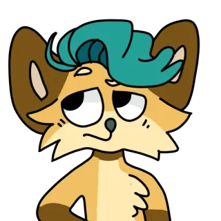 😒 лиса, животное, мультфильм, персонаж, стикер, милый, пушистый telegram sticker