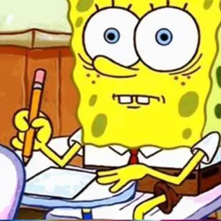 😳 Spongebob Squarepants спанч боб, мультфильм, карандаш, письмо, учеба telegram sticker