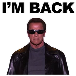 😎 Terminator I'M BACK film, Arnold Schwarzenegger, science fiction, akcja telegram sticker