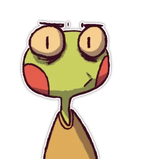 😳 kikker, cartoon, dier, sticker telegram sticker