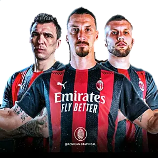 👨‍👦‍👦 Emirates FLY BETTER futebol, futebol, esportes, time, AC Milan, Zlatan Ibrahimović, jogadores telegram sticker