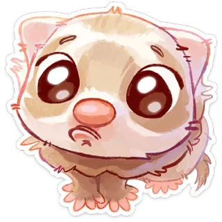 ⭐ furão, fofo, animal, animal de estimação, adesivo, desenho animado telegram sticker