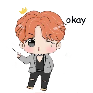 😉 치비, 카와이, 만화, 귀여운, K팝, 윙크 telegram sticker