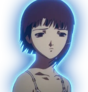 ✂ Lain Iwakura Serial Experiments Lain Anime, Gadis, Lain, Serial Experiments Lain, Cyberpunk telegram sticker