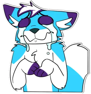 😭 menangis, sedih, Furry, kartun, binatang, rubah whatsapp sticker