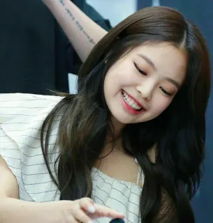 🐼 Jennie Kim Jennie, Blackpink, K-pop, Korean singer, celebrity, idol, singer, woman, smiling telegram sticker
