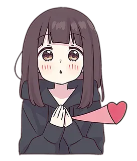 😍 anime, heart, cute, girl, love telegram sticker