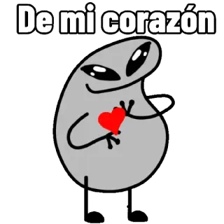 🖤 De mi corazón amour, coeur, dessin animé, personnage, affection, mignon, espagnol, de mon coeur whatsapp sticker