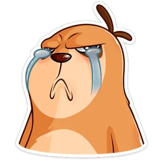 😭 sedih, menangis, hewan, kartun, anjing, kesal, stiker telegram sticker