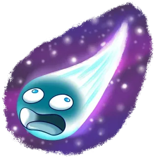 🤔 comet, meteor, cartoon, celestial, astronomy telegram sticker