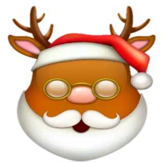 🎅 Рождество, Санта Клаус, Олень, Праздник, Праздничный, Милый, Стикер, Эмодзи telegram sticker