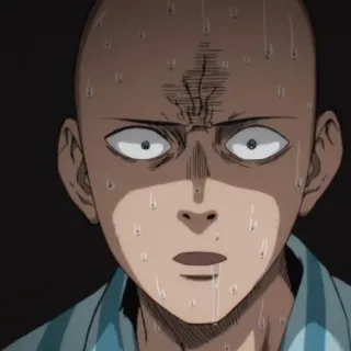 😰 Saitama One-Punch Man Anime, One Punch Man, Saitama, Eroe, Calvo, Espressione, Divertente telegram sticker
