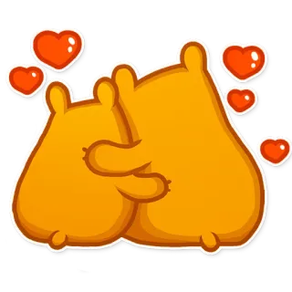 ❤ criceto, amore, cuori, carino, cartoni animati, animale telegram sticker