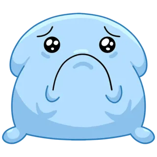 😿 sedih, biru, kartun, emosi, menangis, imut whatsapp sticker