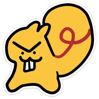😈 Eichhörnchen, Cartoon, Tier, lustig, wütend, süß, gelb telegram sticker