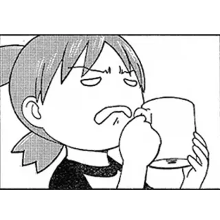 🍀 Anime, Mangá, Bebendo, Personagem, Expressão, Desenho animado whatsapp sticker