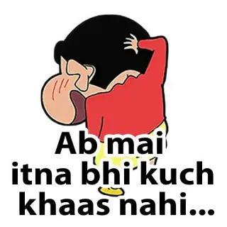 ☺️ Shinchan Ab mai
itna bhi kuch
khaas nahi... Dibujos animados, Divertido, Shinchan, Anime, Sticker Indio telegram sticker