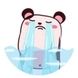 😭 ours, pleurer, triste, larmes, émotion, dessin animé, animal whatsapp sticker