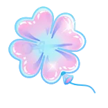 ๐ clover, four leaf clover, flower, pastel, sparkle, luck, nature, cute whatsapp sticker