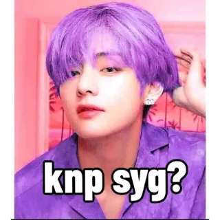🏁 knp syg? kpop, idol, porträt, lila haare, koreanischer pop, selfie telegram sticker