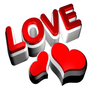 ❤️ LOVE 爱, 心, 浪漫, 红色, 文字 telegram sticker