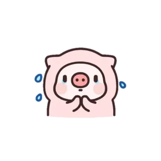 😢 豚, 漫画, 可愛い, 悲しい, 泣く, おねだり telegram sticker