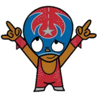 🤘 борец, мультфильм, маска, костюм whatsapp sticker