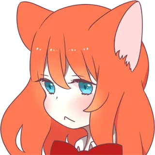 😞 девушка-кошка, аниме, манга, милый, мультфильм, каваи telegram sticker